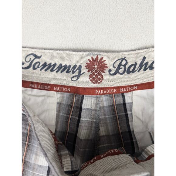 Tommy Bahama Paradise Nation Mens 38 Gray Linen Silk Blend Plaid Chino Shorts - Picture 4 of 5